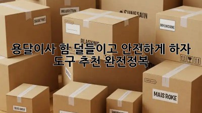 용달이사, 힘 덜들이고 안전하게 하자! 도구 추천 완전정복 ✨